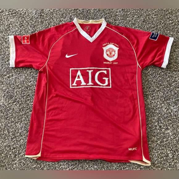 2007 Manchester United FA Cup Final Jersey with patches Men’s large - Ronaldo - Picture 1 of 8